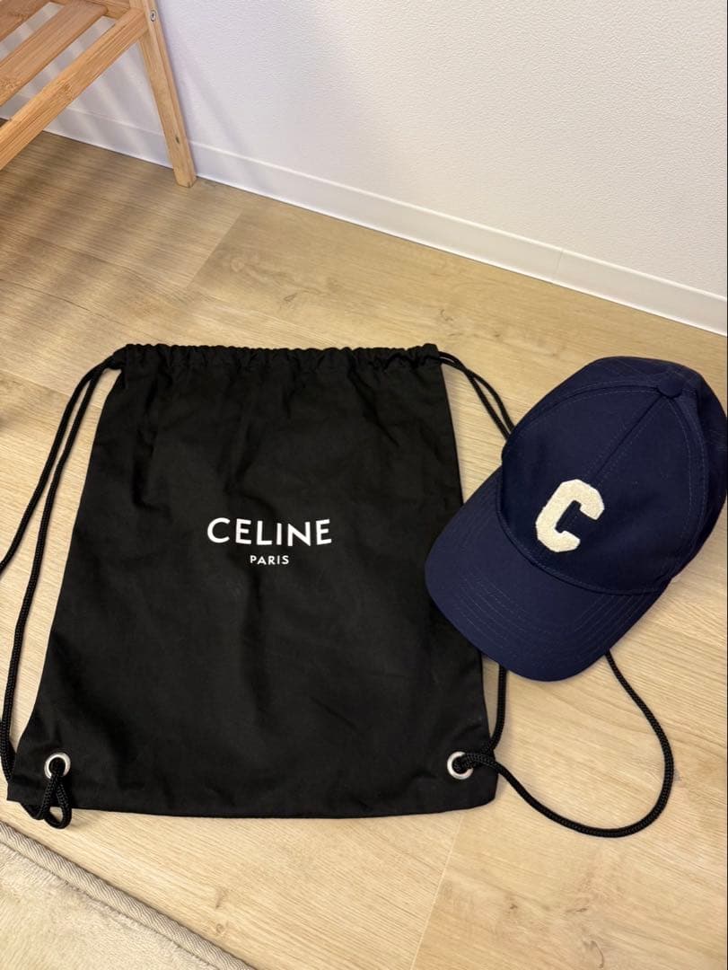 CELINE セリーヌ Cロゴ キャップ Sサイズ ネイビー美品
