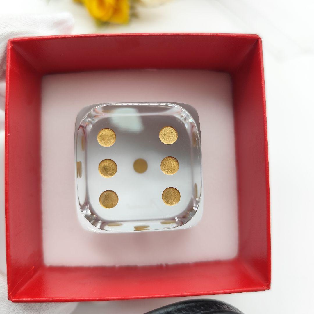 超希少 新品 バカラ クリスタルダイス サイコロ ゴールド 金彩