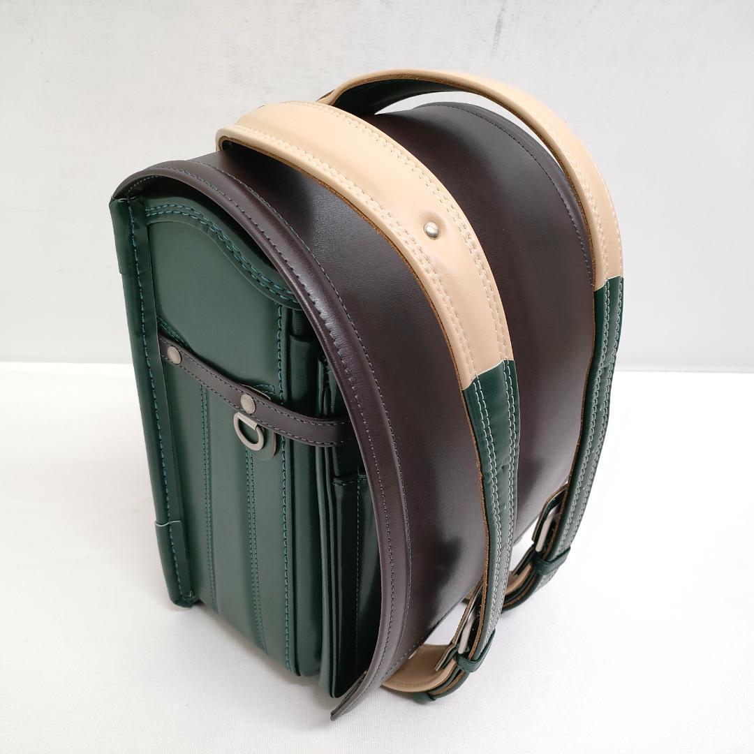 【未使用品】トヤマかばん店 牛革ボルサ ランドセル 茶/グリーン/ベージュ