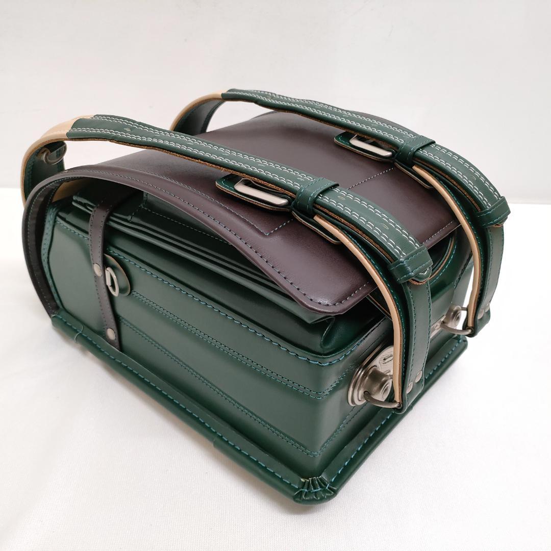 【未使用品】トヤマかばん店 牛革ボルサ ランドセル 茶/グリーン/ベージュ