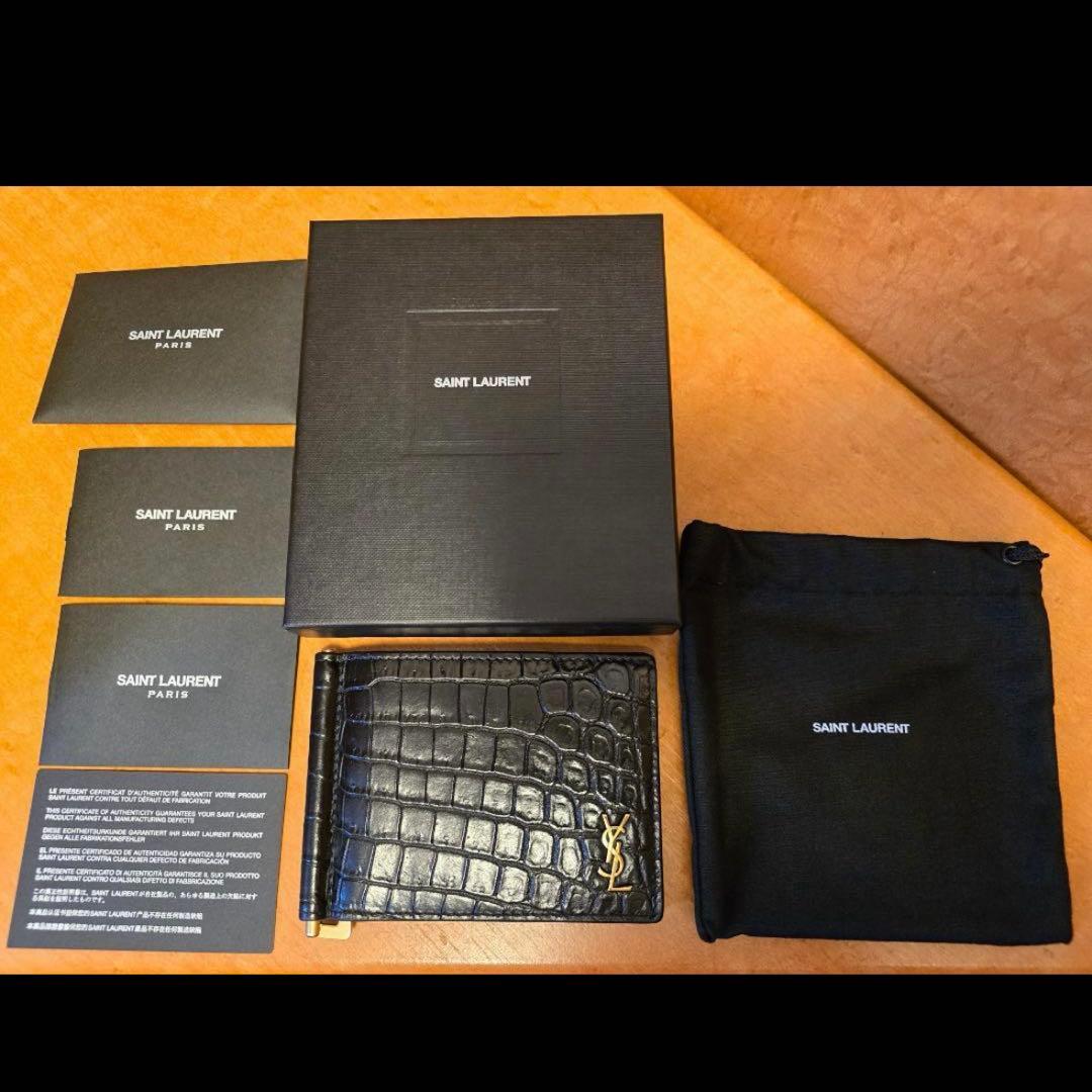 SAINT LAURENT クロコダイル マネークリップ