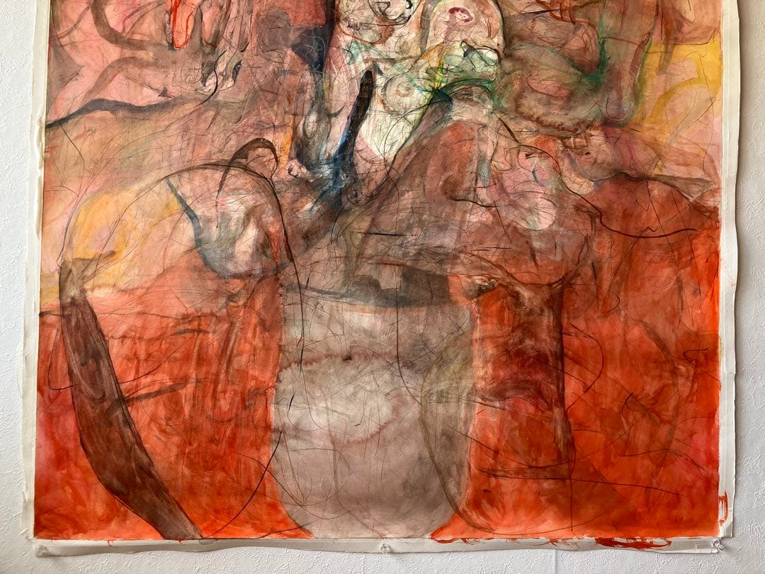 【ぼぼろー 大きめの絵 約83㎝×103㎝】原画絵画スケッチイラスト水彩画芸術