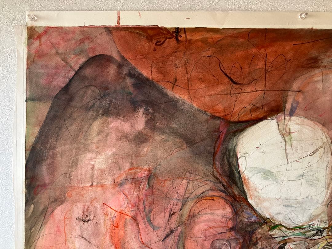 【ぼぼろー 大きめの絵 約83㎝×103㎝】原画絵画スケッチイラスト水彩画芸術