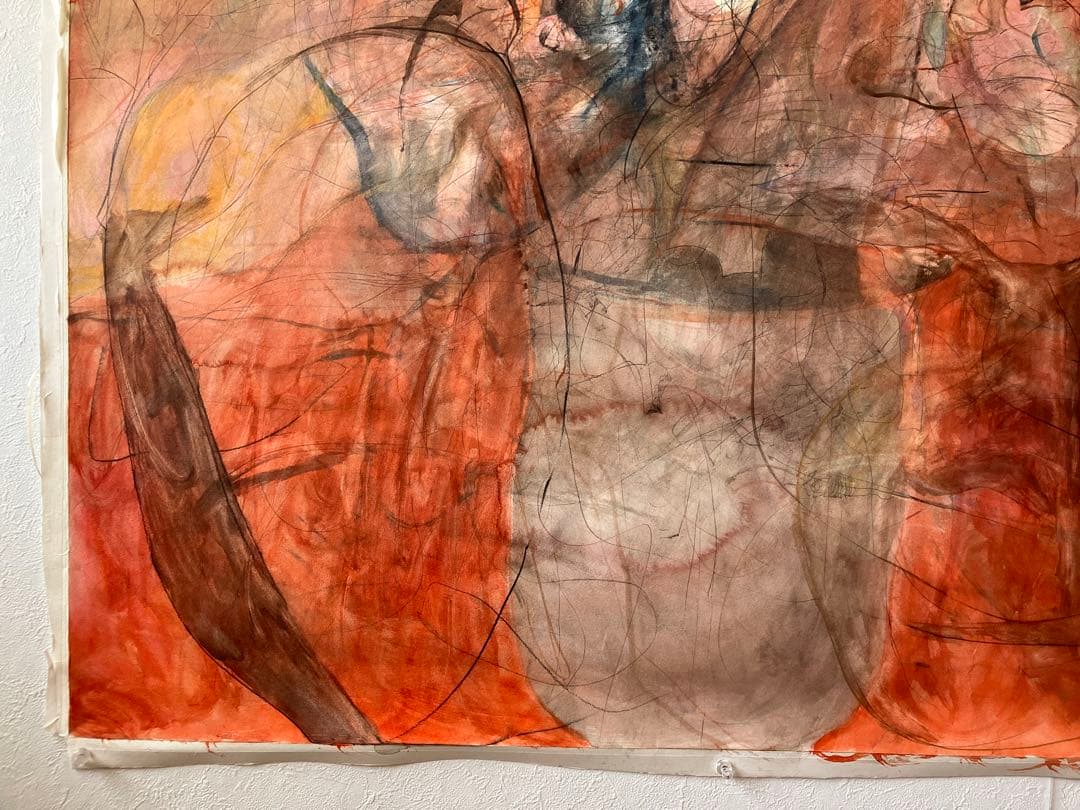 【ぼぼろー 大きめの絵 約83㎝×103㎝】原画絵画スケッチイラスト水彩画芸術