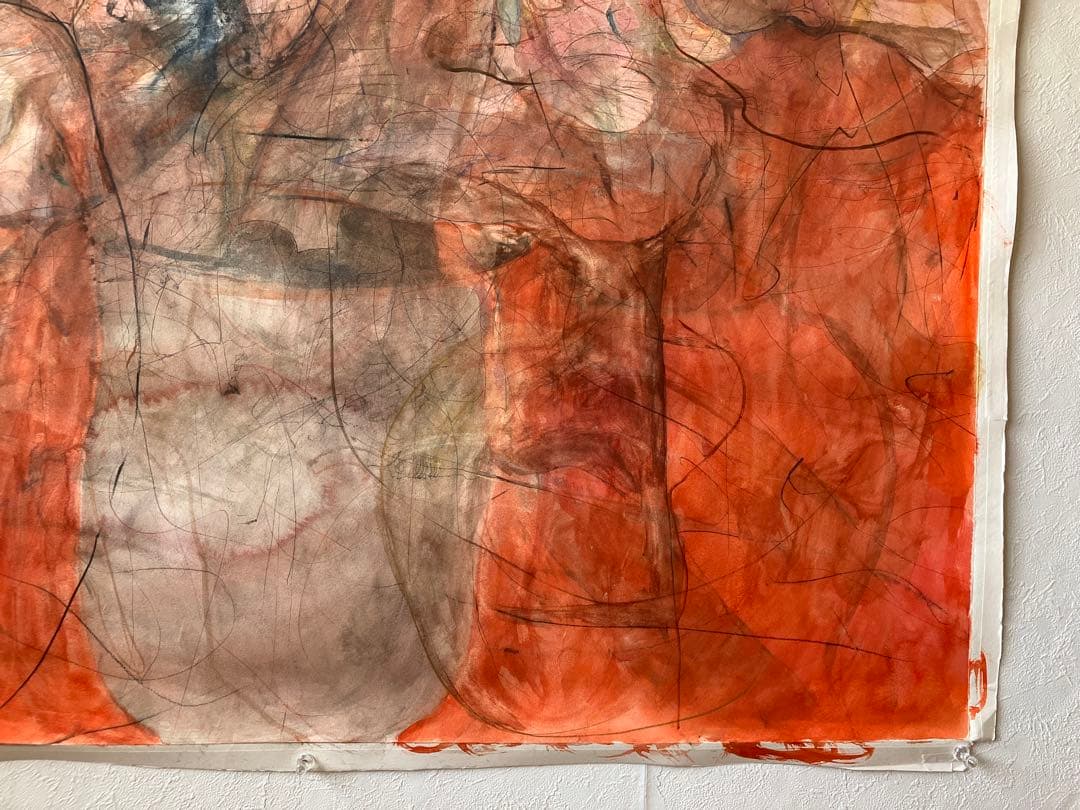 【ぼぼろー 大きめの絵 約83㎝×103㎝】原画絵画スケッチイラスト水彩画芸術