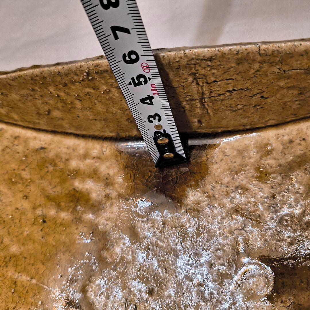 安達健 さん 茶灰釉大舟形鉢 大皿 2客セット