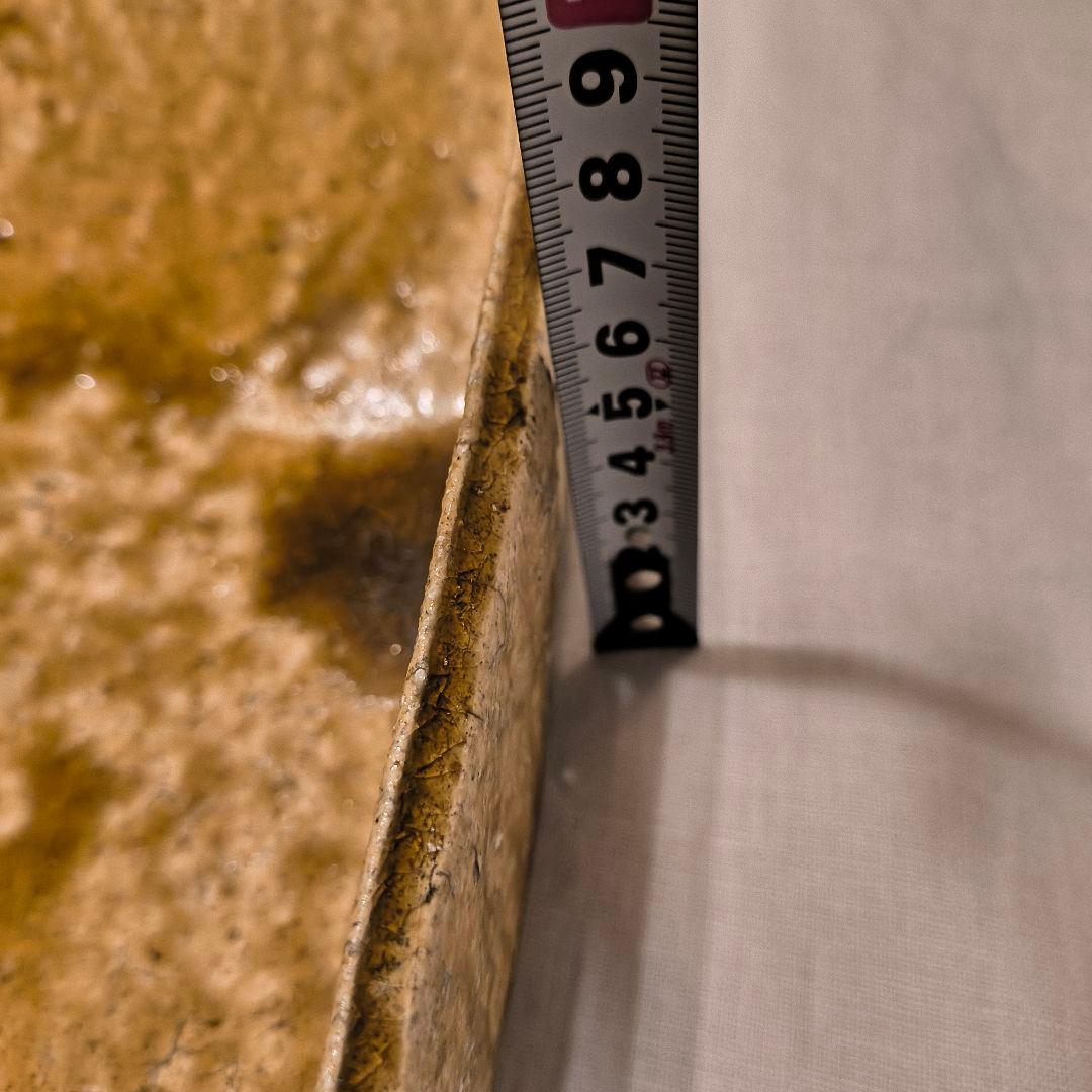 安達健 さん 茶灰釉大舟形鉢 大皿 2客セット