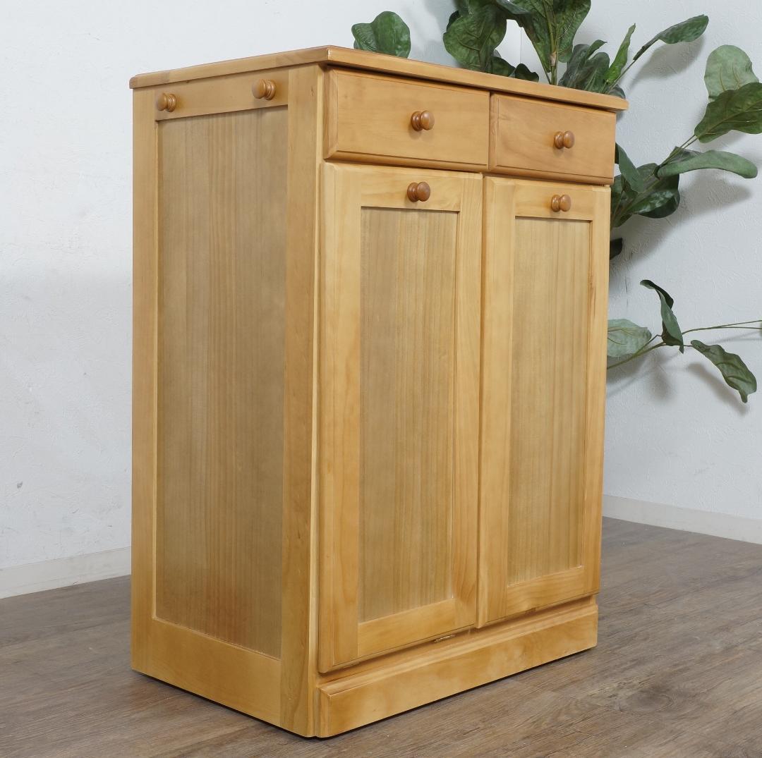 食器棚　天板タイル　ダストボックス　ゴミ箱 25L×2 完成品