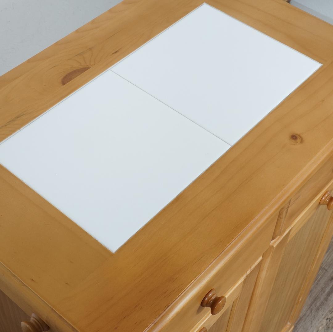 食器棚　天板タイル　ダストボックス　ゴミ箱 25L×2 完成品