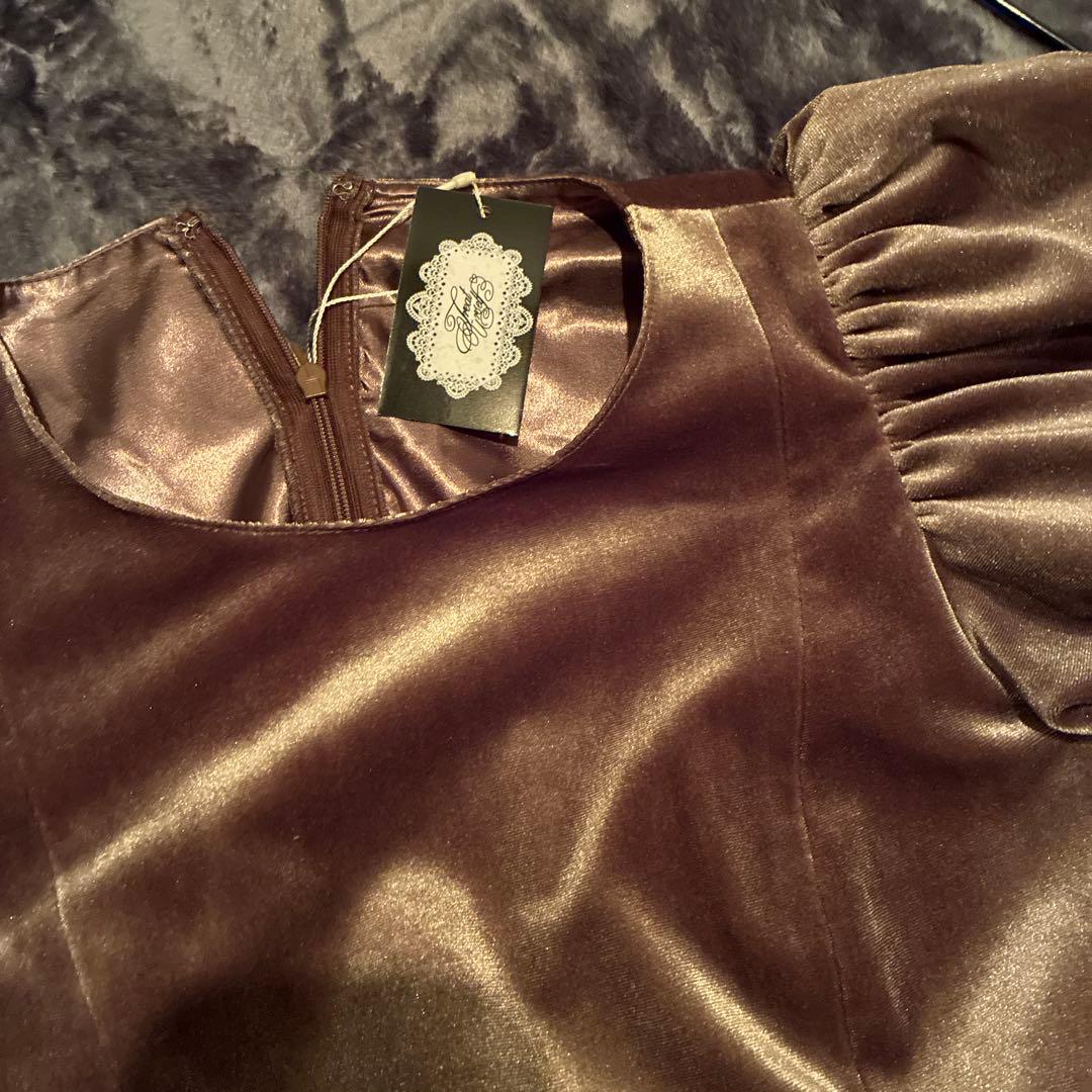 ベロアバルーンミニワンピース　新品