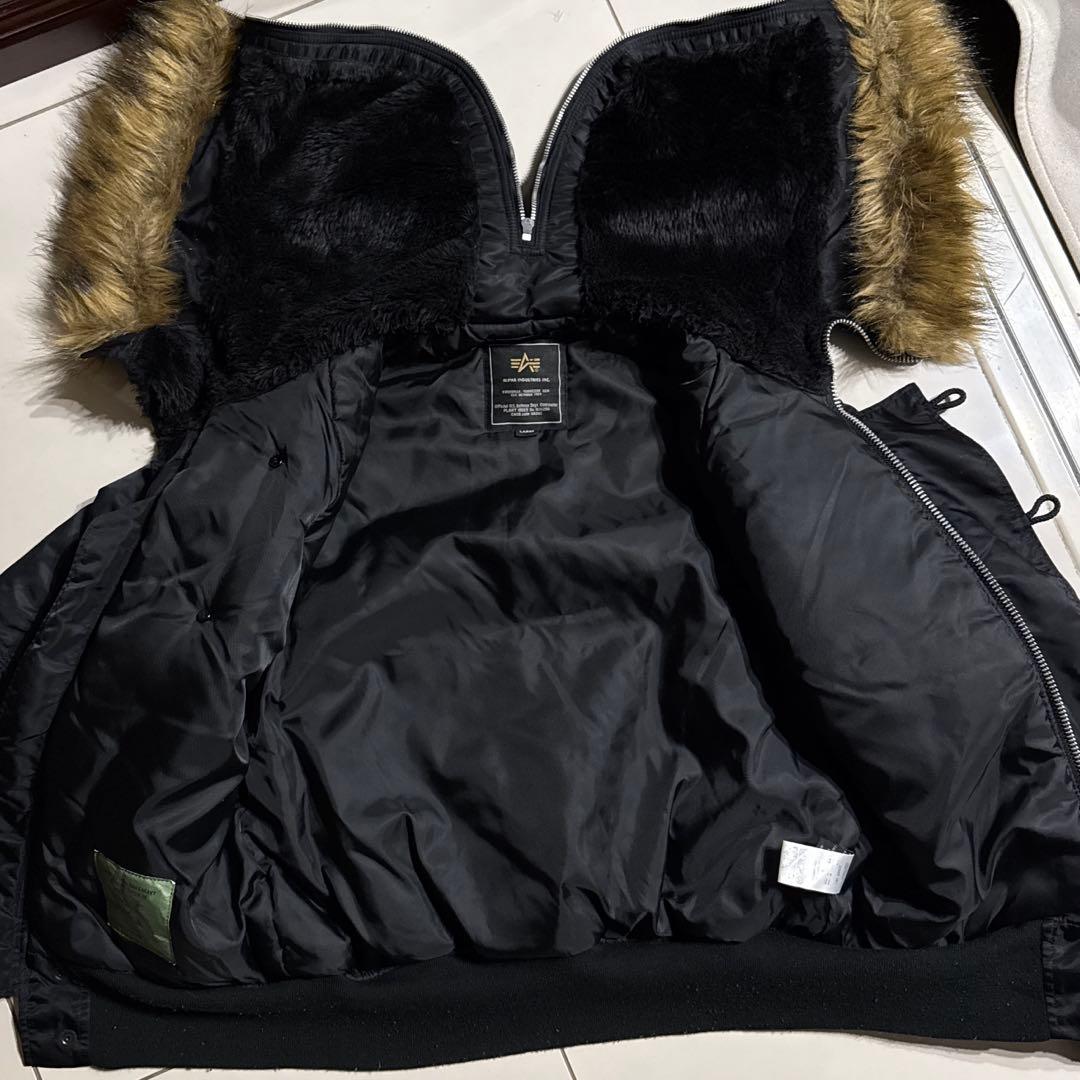 ALPHA INDUSTRIES N-2Bフライトジャケット ブラック 短丈