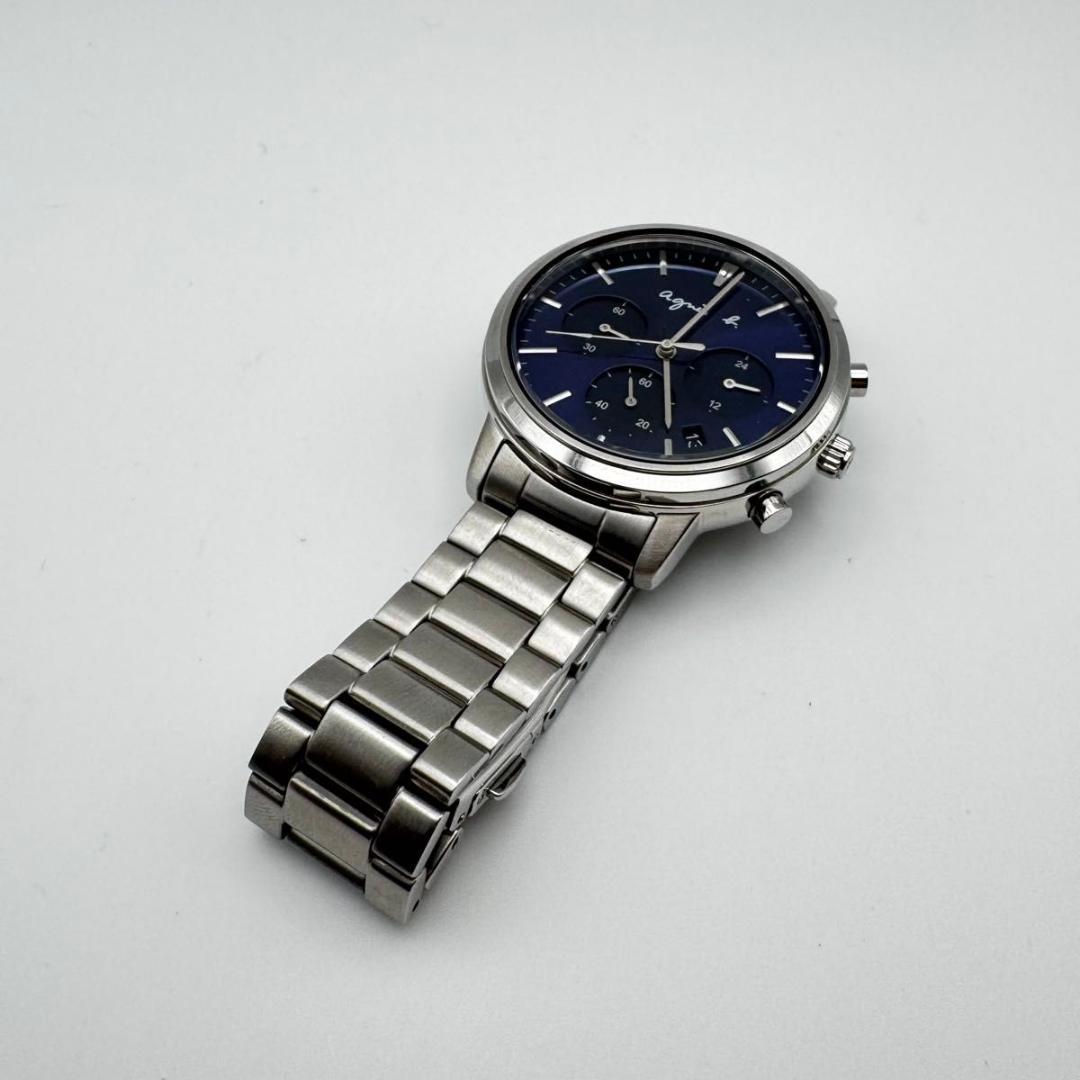 アニエスベー agnes b. 腕時計 クォーツ ネイビー ブルー 文字盤