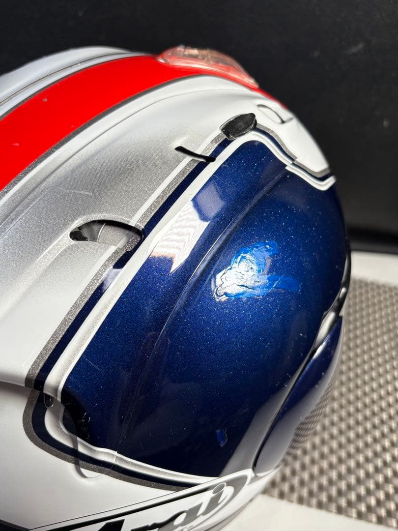 C057 Arai フルフェイスヘルメット 青/赤/銀　57.58cm