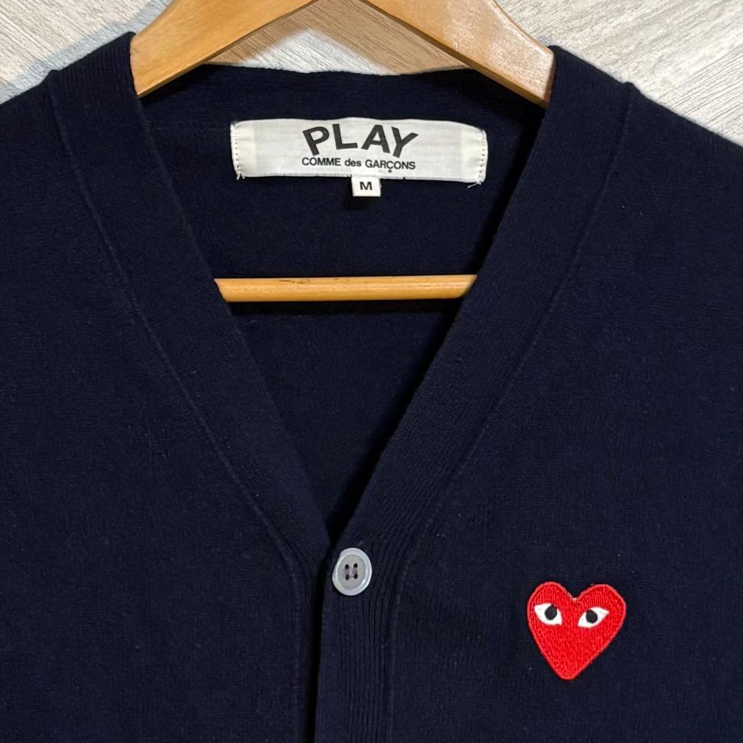 コムデギャルソン ネイビー カーディガン サイズM WooL100%