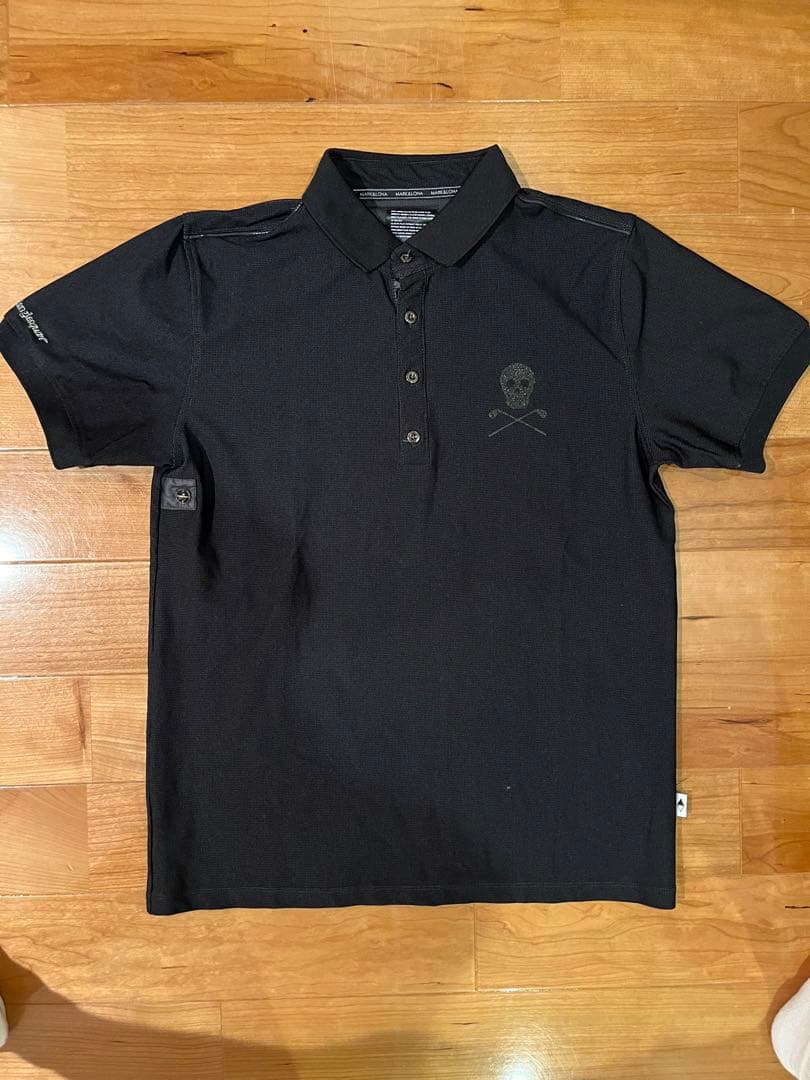 美品！風を通しにくい素材　マークアンドロナ　TR メンズポロ Mブラック