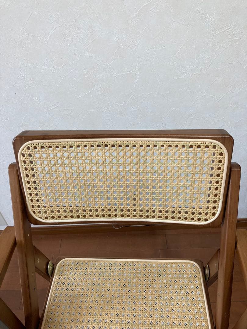 【美品】Rattan Folding Chair ラタン折りたたみチェア