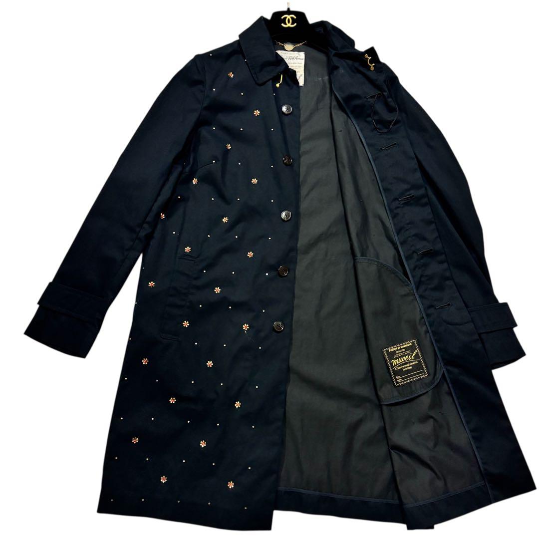 MUVEIL　花ビジュー　ドット　トレンチコート スプリング　38 M 
