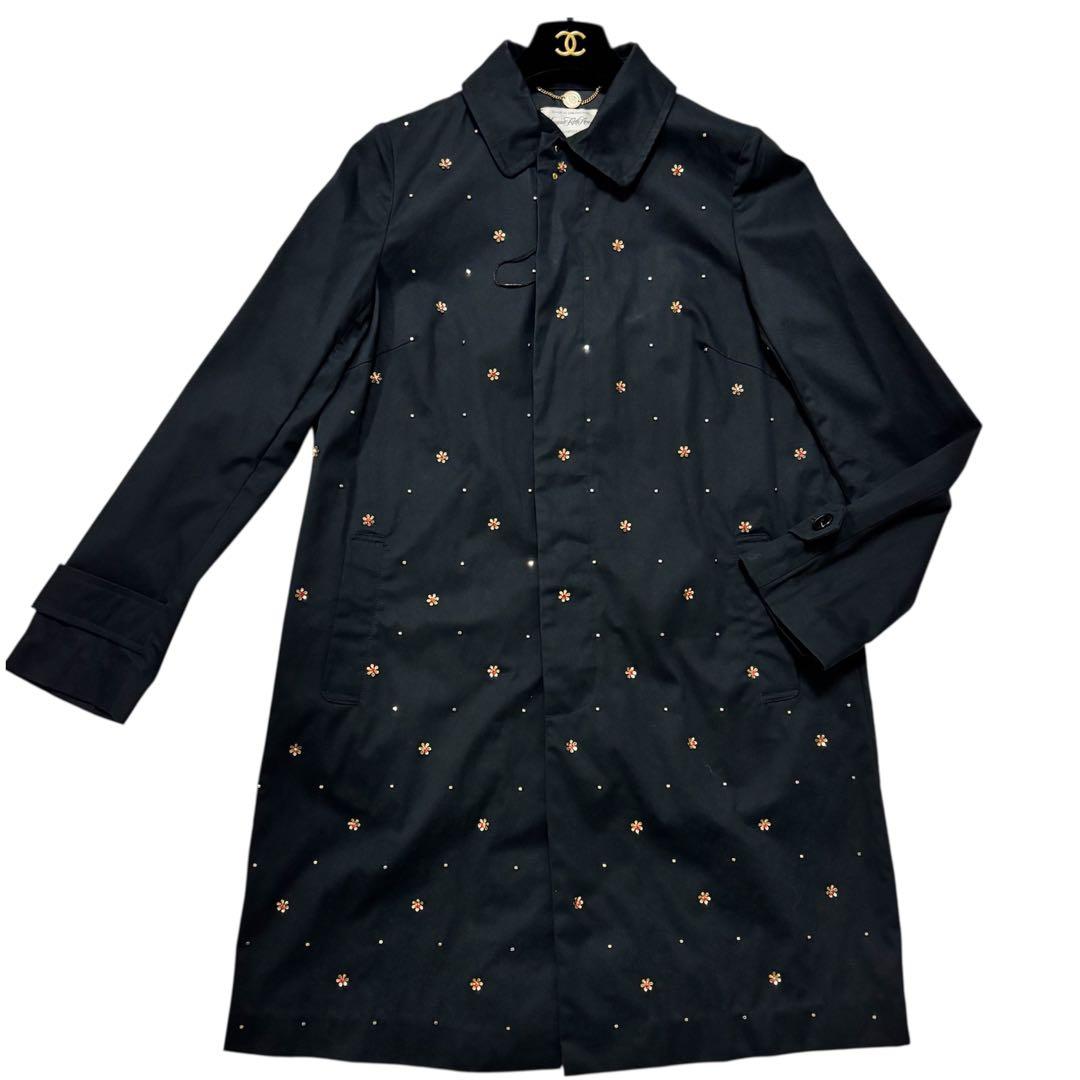 MUVEIL　花ビジュー　ドット　トレンチコート スプリング　38 M 