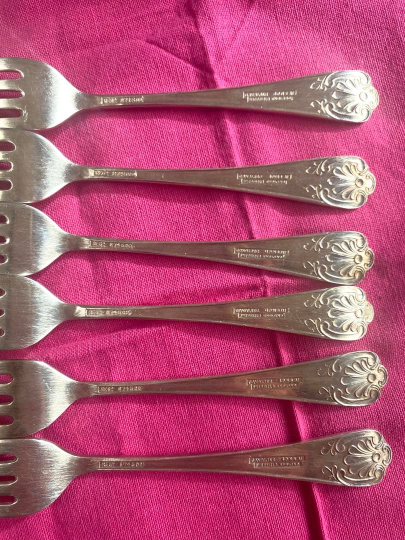 フォーク 6本セット SHEFFIELD EPNSA1刻印あり、銀メッキ