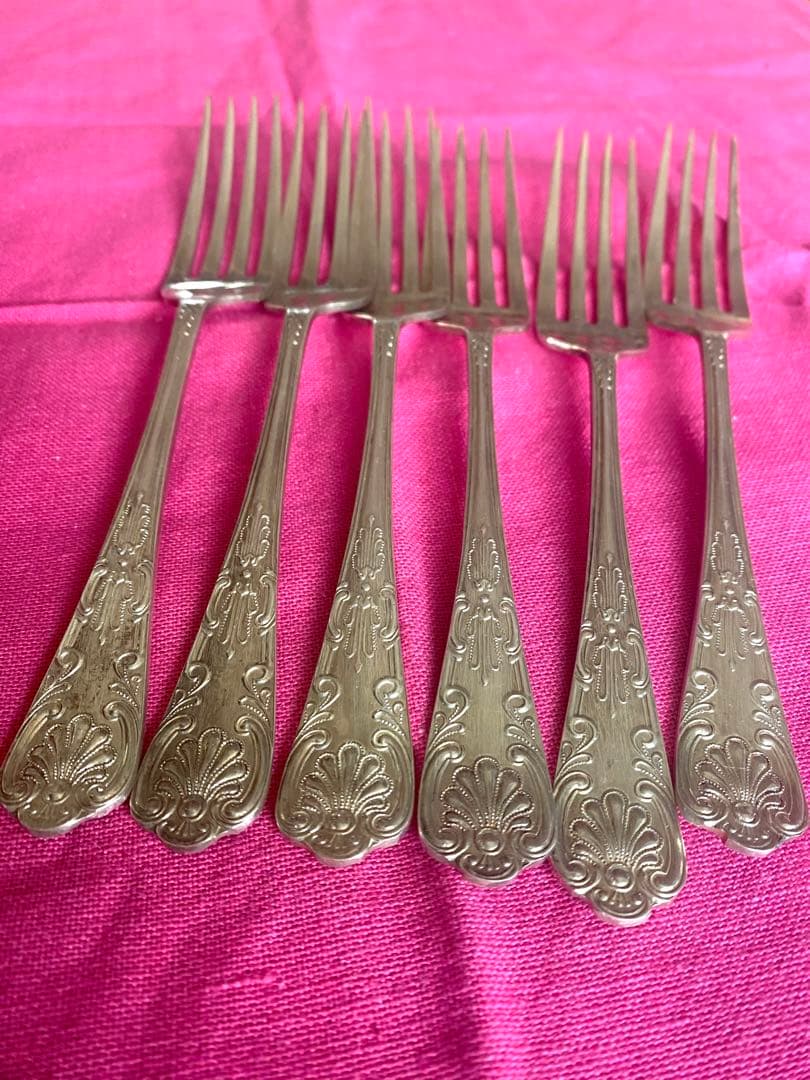 フォーク 6本セット SHEFFIELD EPNSA1刻印あり、銀メッキ