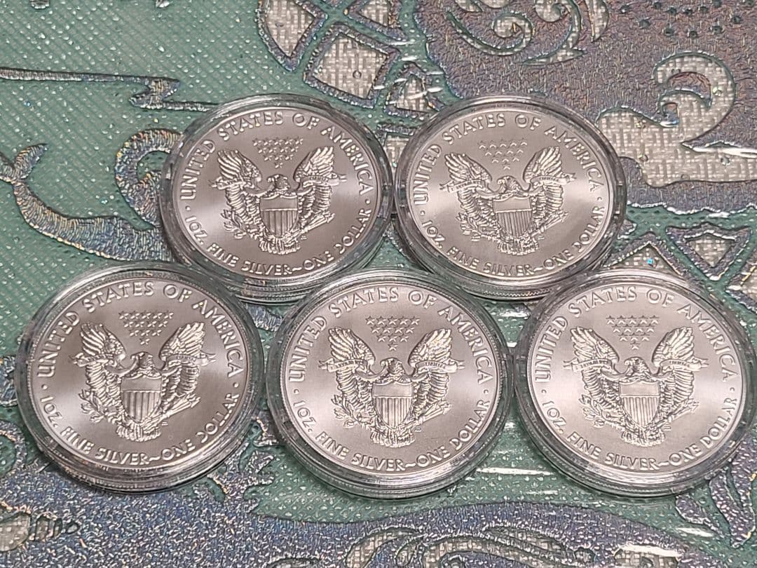 2020年【イーグル・ウォーキングリバティ】 純銀1オンス５枚セット