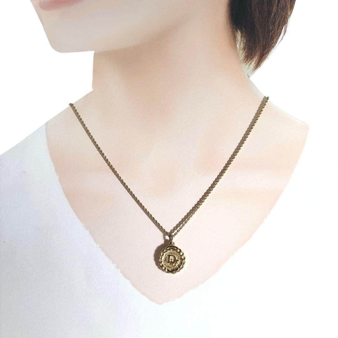 クリスチャン ディオール ヴィンテージ サークル 月桂樹 ゴールド ネックレス