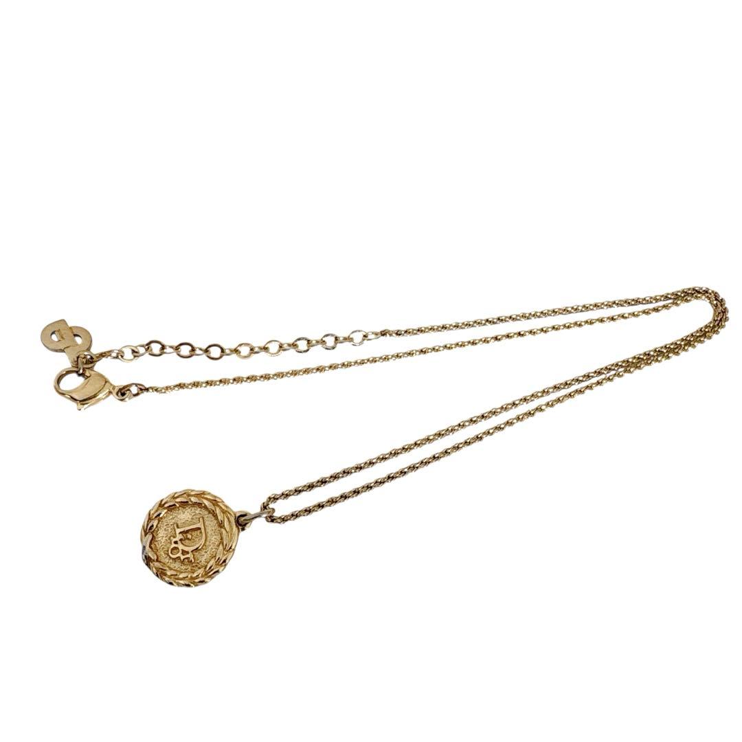 クリスチャン ディオール ヴィンテージ サークル 月桂樹 ゴールド ネックレス