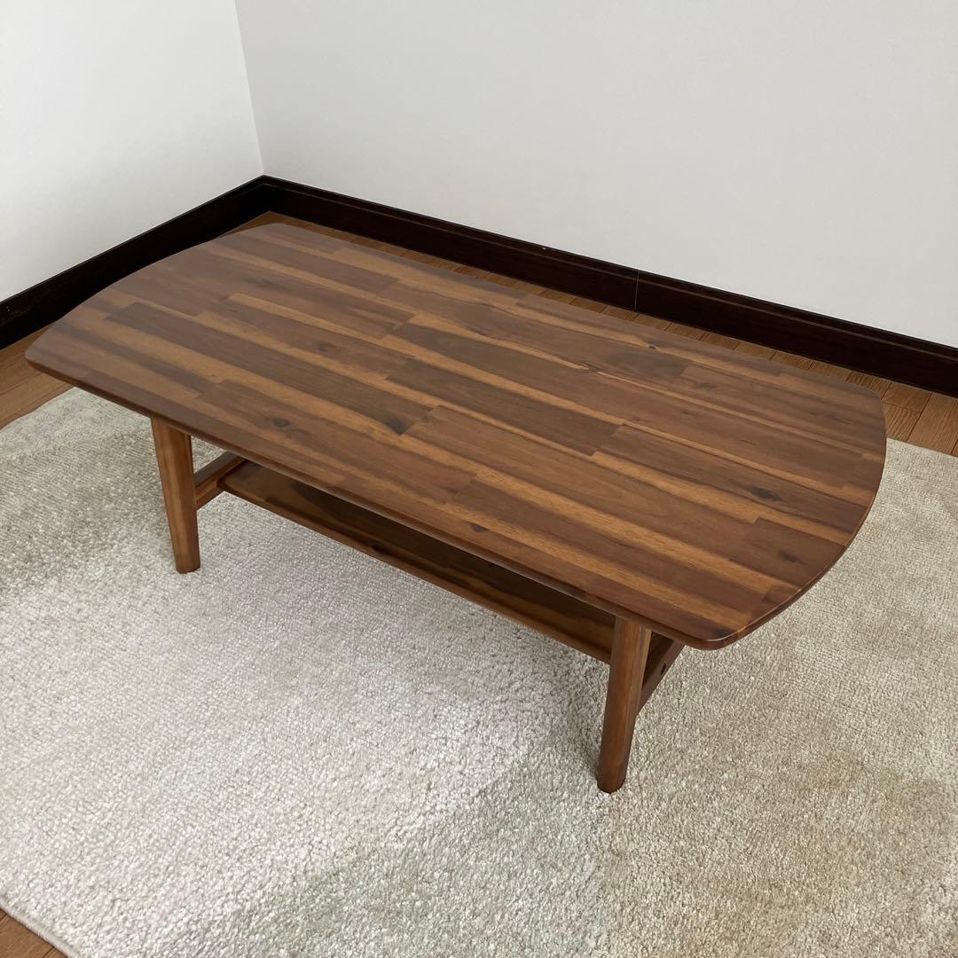 ウニコ unico スウェラ 木製 ローテーブル 下棚付き ブラウン