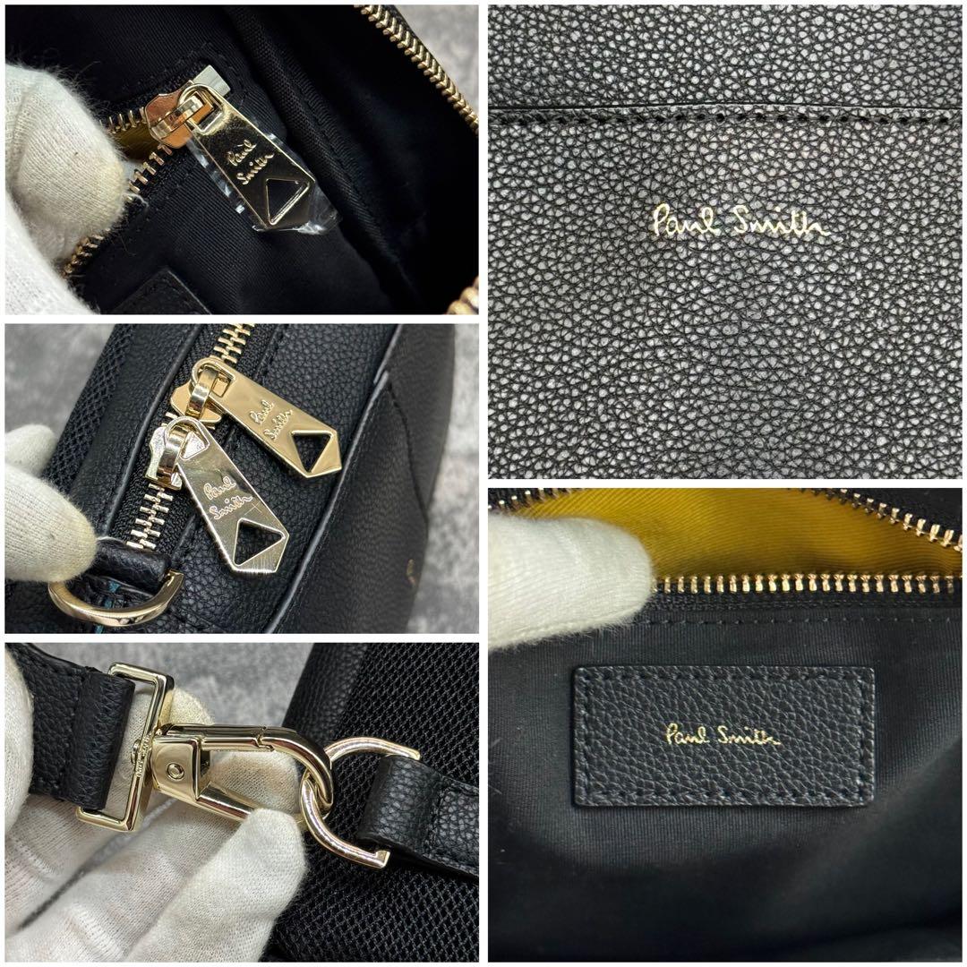 未使用級✨ポールスミス ボディバッグ マルチストライプ 斜め掛け レザー