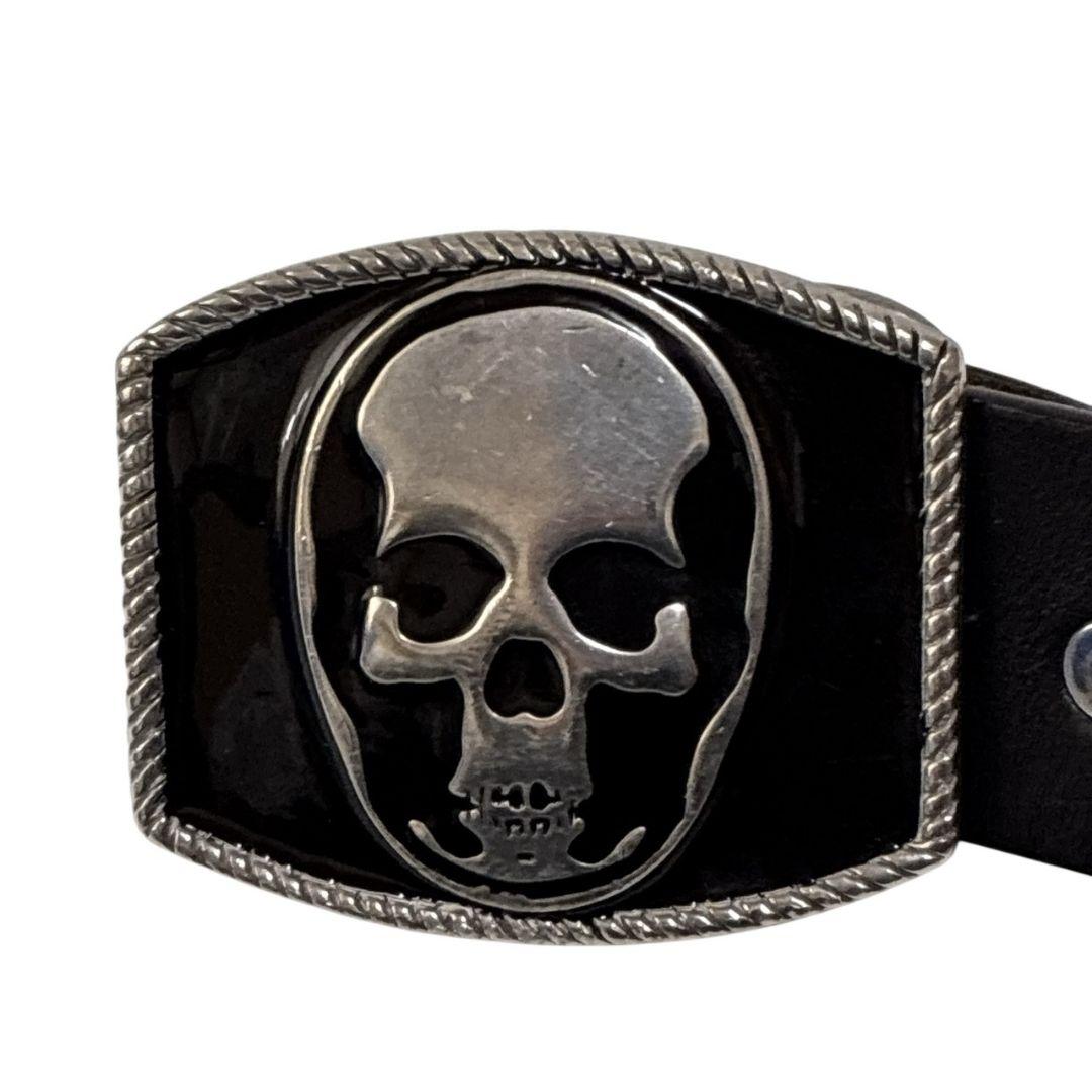 ルシアン・ペラフィネ ベルト スカル ドクロ 本革 イタリア製 ビッグバックル