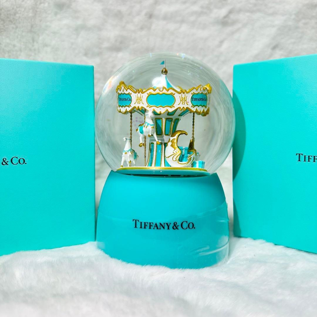【新品・非売品】希少　ティファニー メリーゴーランド オルゴール　スノードーム
