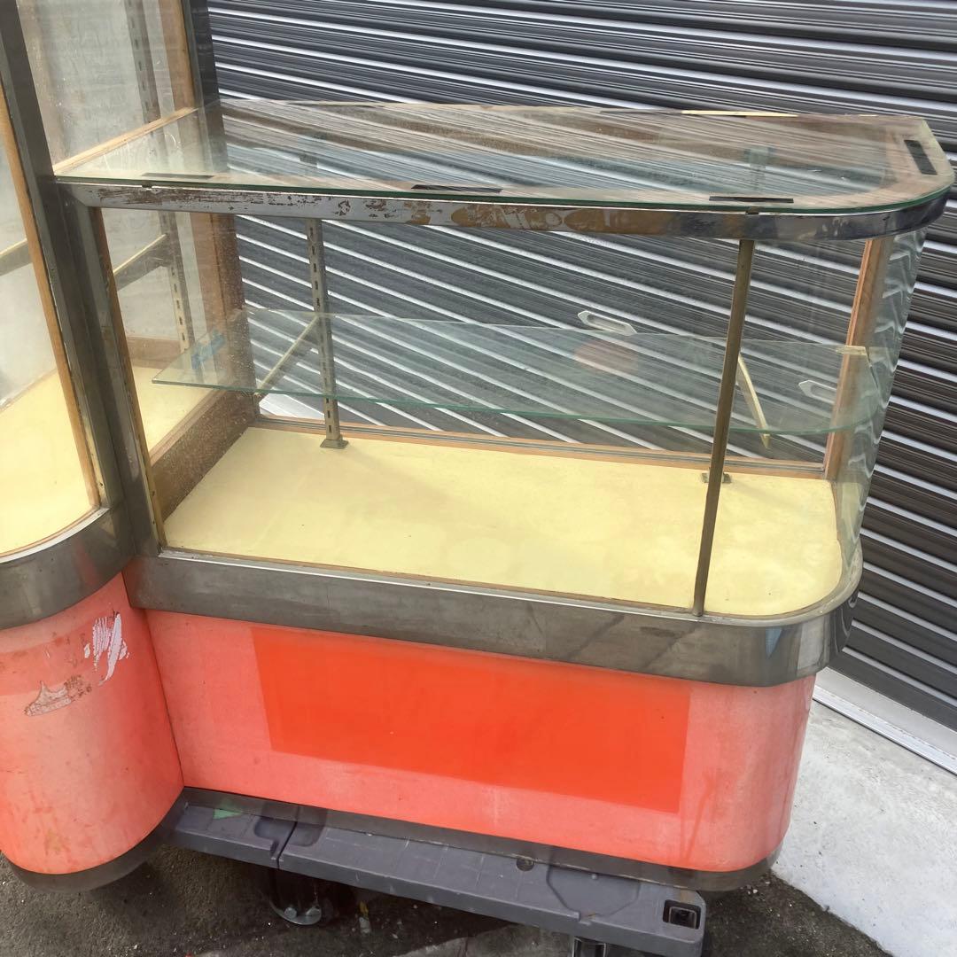 昭和レトロ 昔のたばこ屋さんのカウンターショーケース 飾り棚 アンティーク古家具