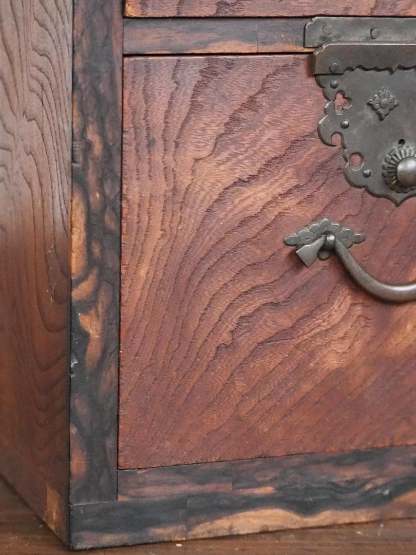 小箪笥 欅 黒柿 小引き出し 小物入れ 骨董 古民家 古家具 民藝