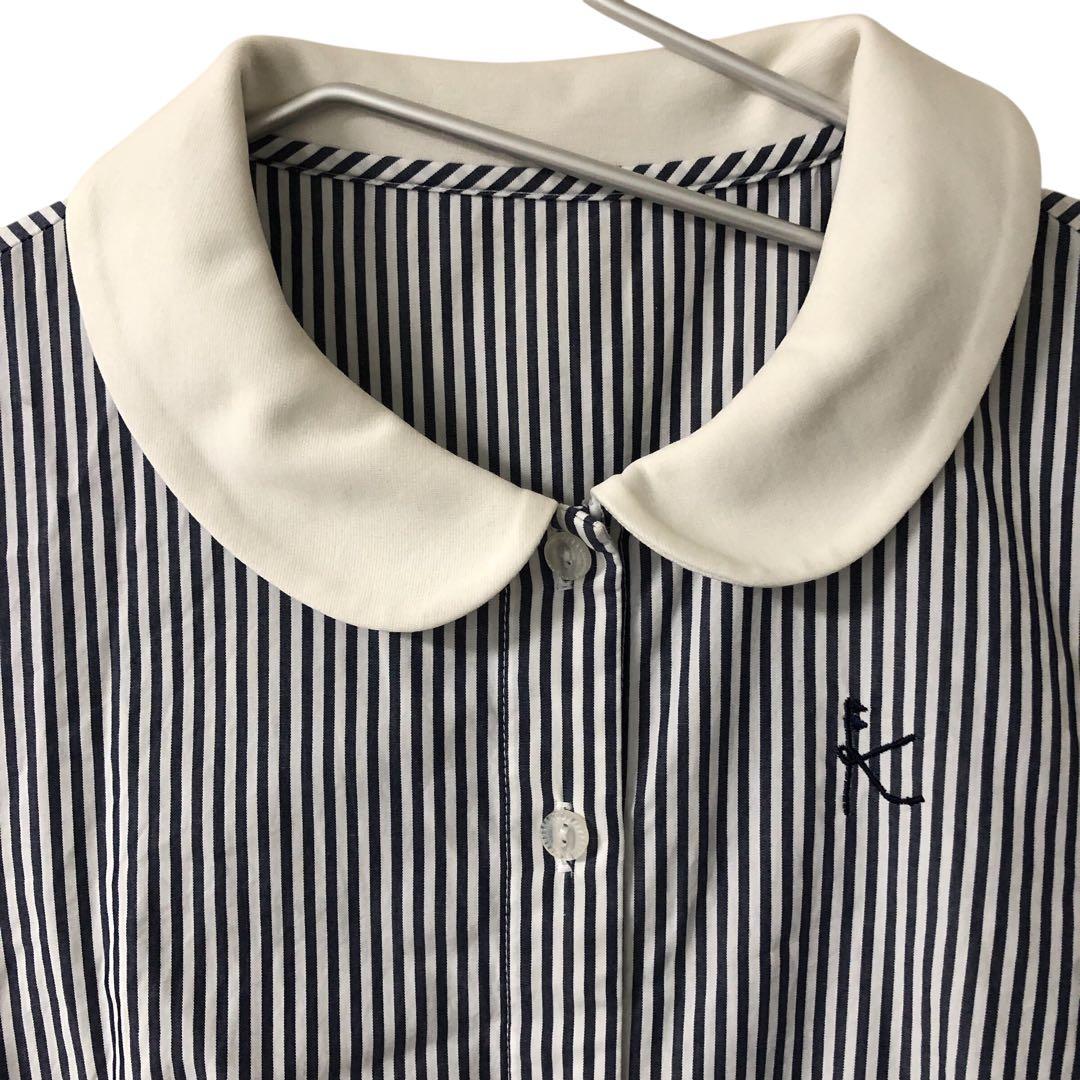 【美品】KUMIKYOKU 組曲 切り替えワンピース 半袖 160㎝ ネイビー