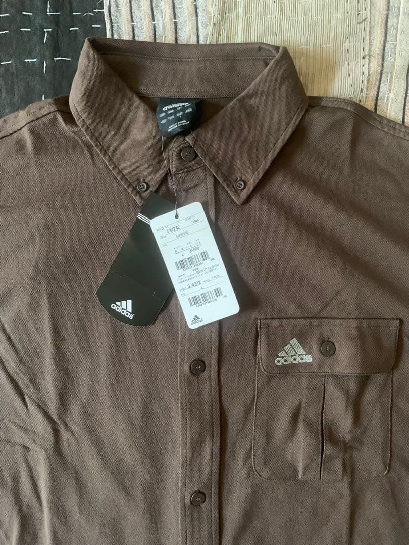 未使用 00s adidas vtg ボタンダウン シャツ CLIMALITE