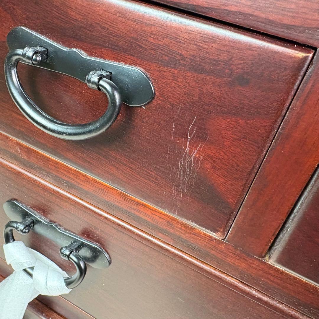 訳あり品！【129】民芸家具桐材多引き出しチェストタンスD48㎝×65㎝完成品