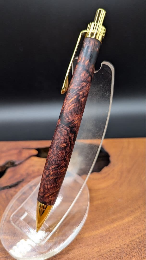 642しんたろう　超極上　ココボロ　瘤杢　木軸シャーペン　ボールペン