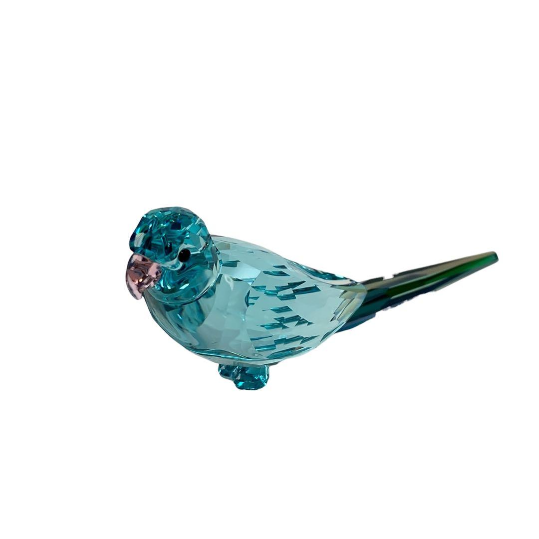 美品 SWAROVSKI オブジェ Jungle Beats ブルーインコ