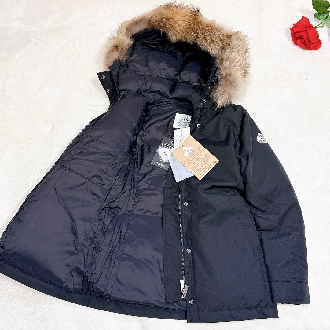 新品タグ付✨　ピレネックス　ダウンジャケット　ボルドー　XS ブラック　黒