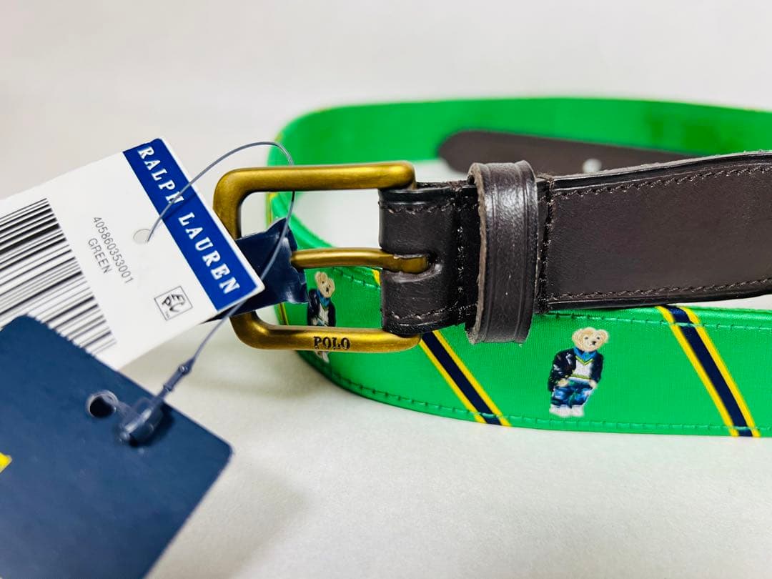 レア USA限定 日本未発売 クマ デザイン ポロ メンズ ベルト 96cm 2