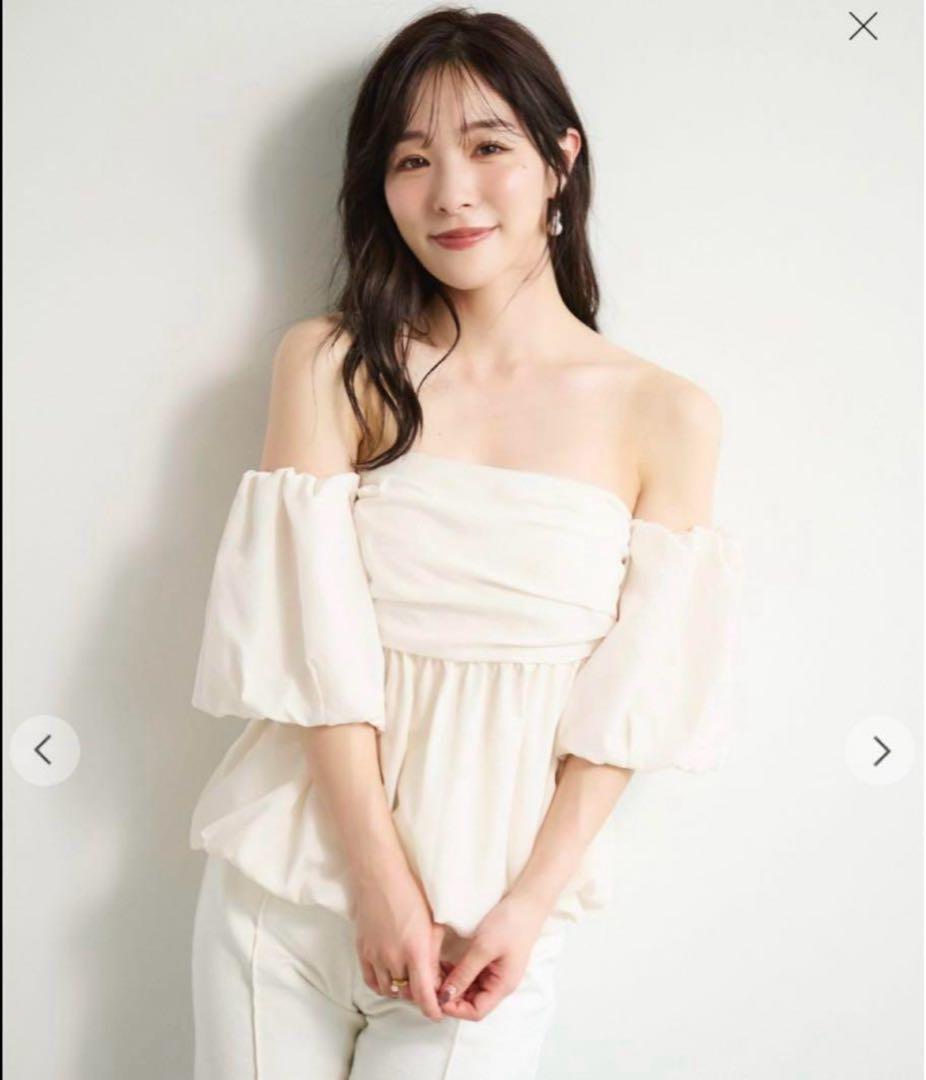 【新品・未使用】Aimeine エメイン 2wayバルーンベアブラウス　ホワイト