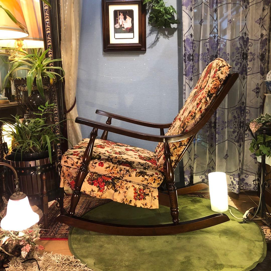 希少　極美品　オールドヴィンテージ 柏　KASHIWA ロッキングチェア