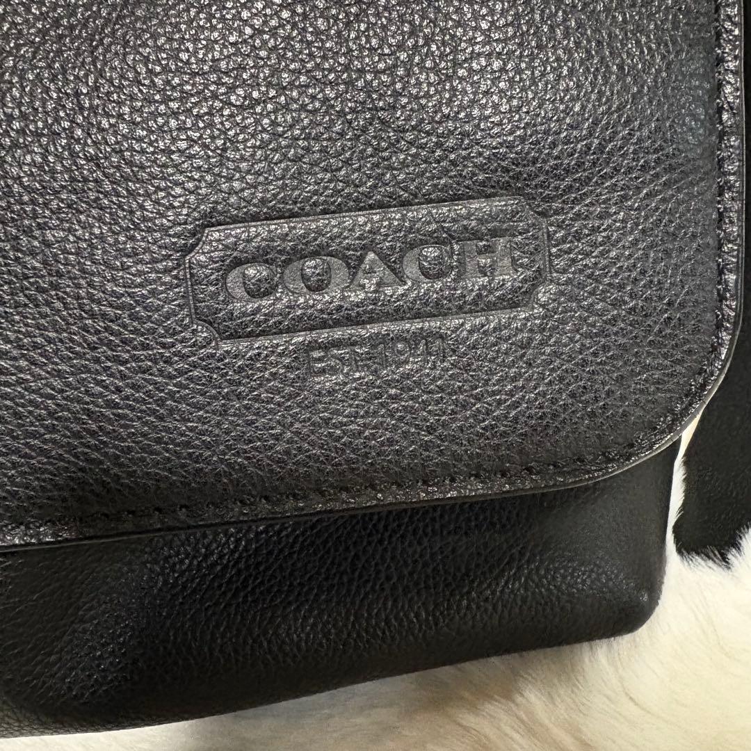 【美品】コーチ　トンプソンメッセンジャーバック70313 ブラック2way