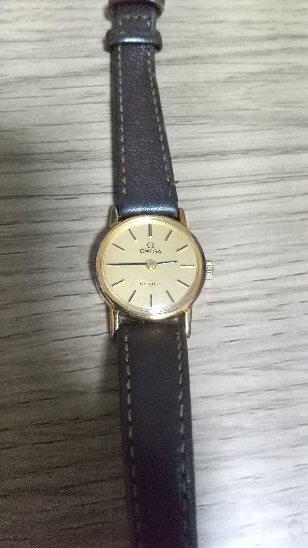 【ジャンク】OMEGA DE VILLE 腕時計 ゴールド/ブラウン 手巻き