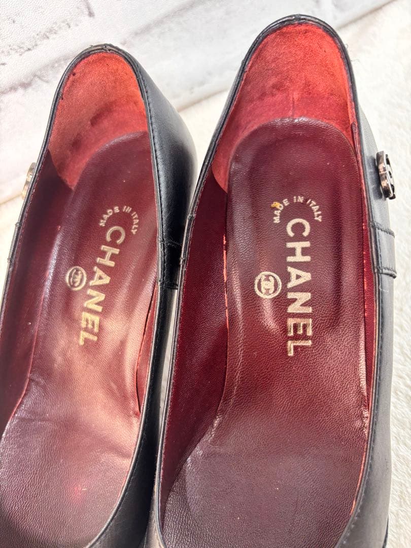 CHANEL ブラック ハイヒール　ココマーク35 1/2 （22.5㎝）