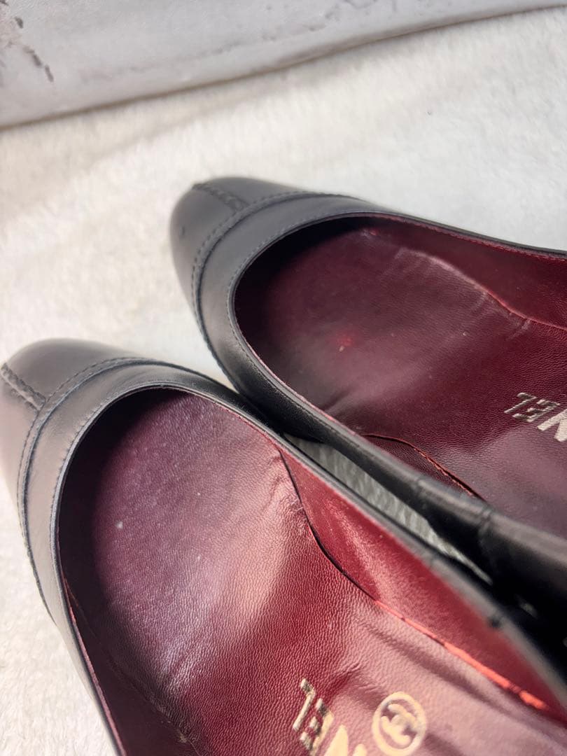 CHANEL ブラック ハイヒール　ココマーク35 1/2 （22.5㎝）