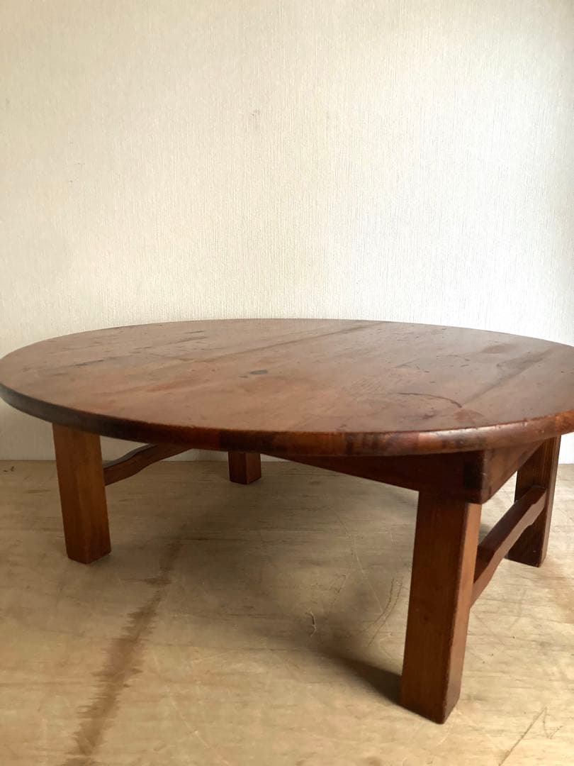 【送料込】ヴィンテージのちゃぶ台　円卓　天板直径68cm