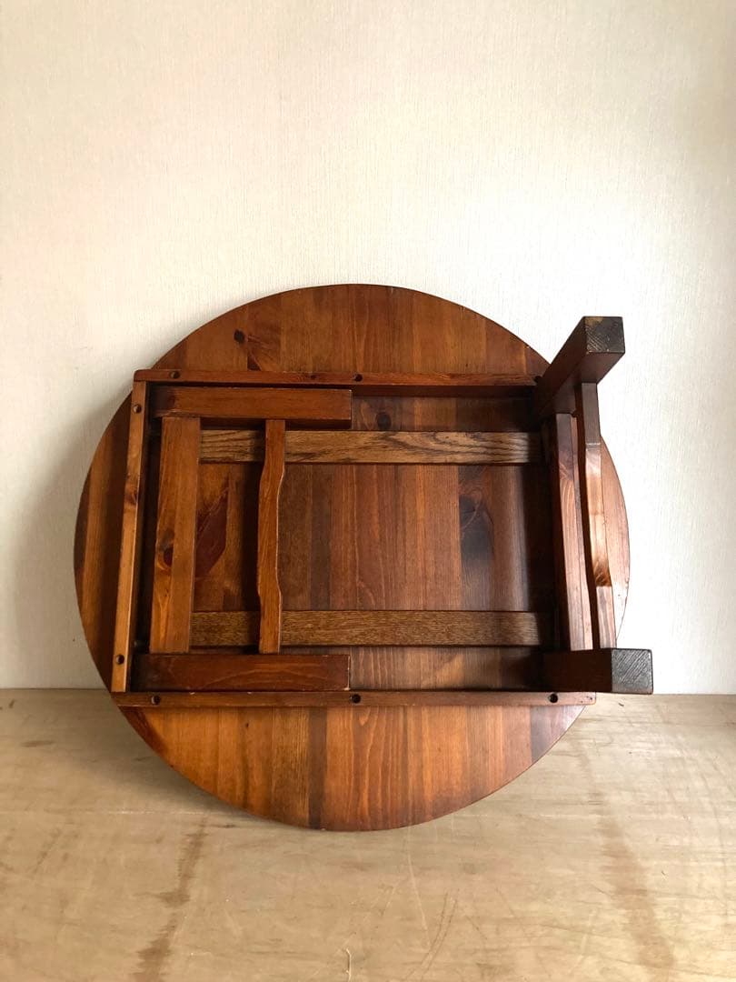 【送料込】ヴィンテージのちゃぶ台　円卓　天板直径68cm