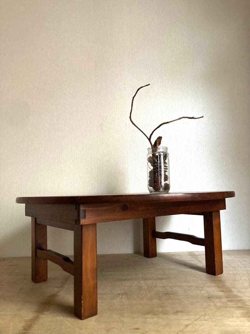 【送料込】ヴィンテージのちゃぶ台　円卓　天板直径68cm