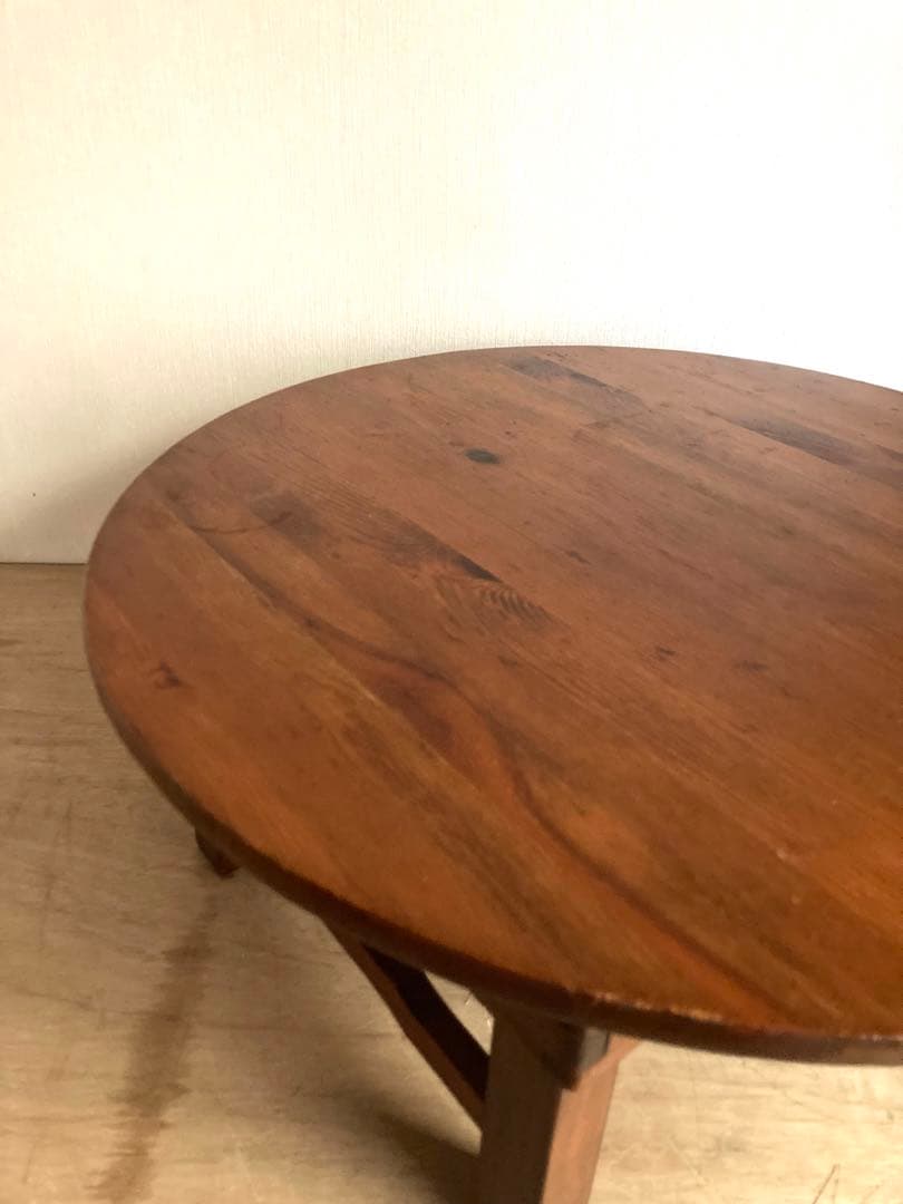 【送料込】ヴィンテージのちゃぶ台　円卓　天板直径68cm